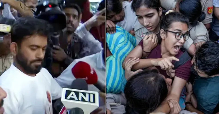 দিল্লিতে তেরঙ্গা মিছিল বের করার চেষ্টায় আটক অভিজিৎ দিপকে ও নেহা বোরা দিপ